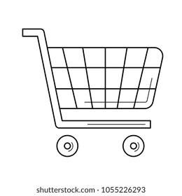 Shopping cart vector line icon isolated on white background. Shopping trolley line icon for infographic, website or app.