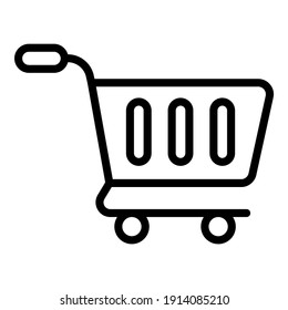 icono de la línea vectorial del carro de la compra, icono de compra y venta de descuento.