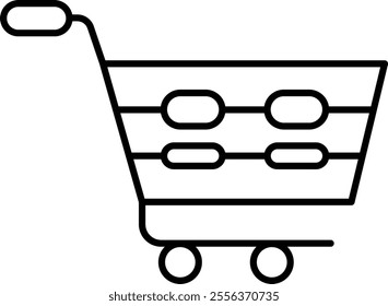 Shopping Cart Vector Line Icon Design