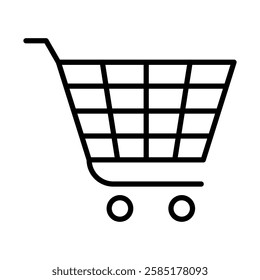 Shopping Cart Vector Line Icon Design