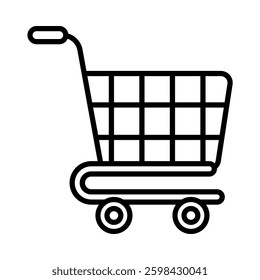 Shopping Cart Vector Line Icon Design