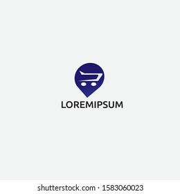 Shopping cart vector logo concept design template. 