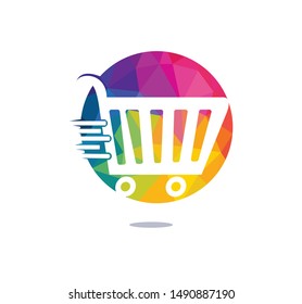  Shopping cart vector logo design. Shopping logo design. On-line shopping app icon.