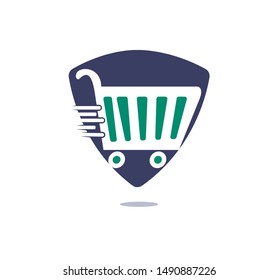  Shopping cart vector logo design. Shopping logo design. On-line shopping app icon.