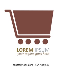 shopping cart vector logo design