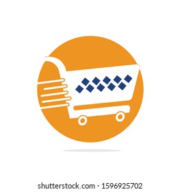 Shopping cart vector logo design. Shopping logo design. On-line shopping app icon.