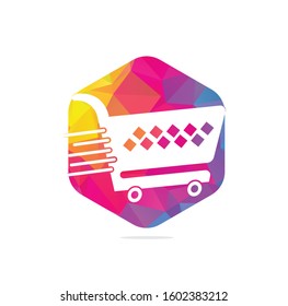 Shopping cart vector logo design. Shopping logo design. On-line shopping app icon.