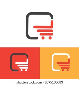 shopping cart vector logo design