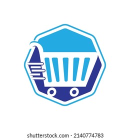  Shopping cart vector logo design. Shopping logo design. On-line shopping app icon.