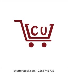 shopping cart vector logo design arts. c. u.