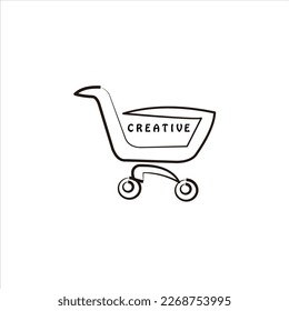 shopping cart vector logo design arts