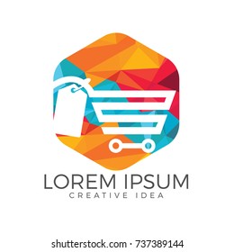 Shopping cart vector logo design. On-line shopping app icon.
