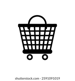 shopping cart vector on white background