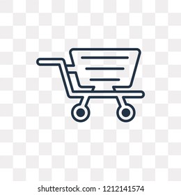 Shopping cart vector outline icon isolated on transparent background, high quality linear Shopping cart transparency concept can be used web and mobile