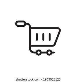 Shopping Cart Vector Outline Icon. Banking and Finance Symbol EPS 10 FIle
