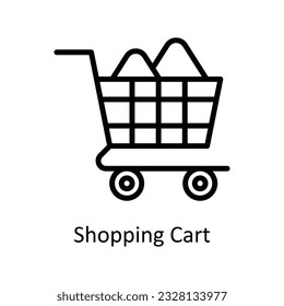 Shopping Cart Vector    outline Icon Design illustration. Shipping and delivery Symbol on White background EPS 10 File