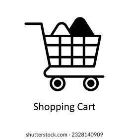 Shopping Cart Vector    solid Icon Design illustration. Shipping and delivery Symbol on White background EPS 10 File