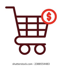 Shopping Cart Vector Thick Line Two Color Icons For Personal And Commercial Use.
