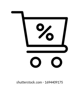 shopping cart vector thin line icon 
