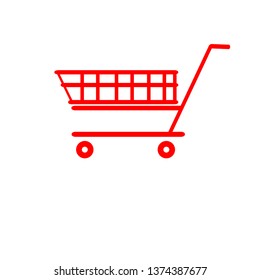 Shopping cart. Vector work for icons on sales sites.