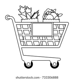 shopping cart with vegetables