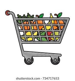 shopping cart with vegetables