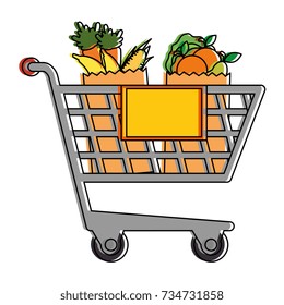 shopping cart with vegetables