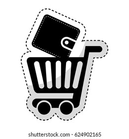 shopping cart with wallet