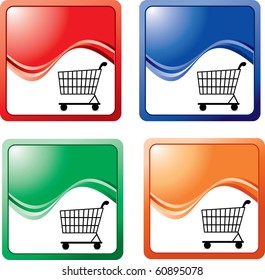 Shopping cart web buttons set