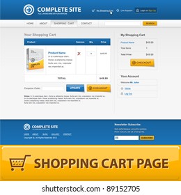 Shopping cart web design template. Vector EPS10.