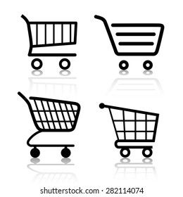 Shopping cart Web Icon Button Set