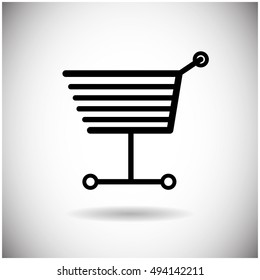 Shopping Cart Web Trolley Icon Flat Vector Illustration