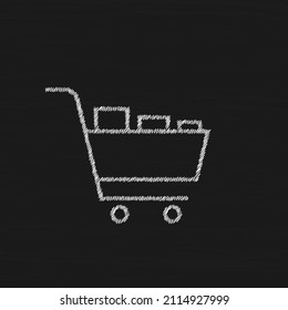 Shopping cart white sketch vector icon2. Basket business concept