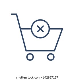 Shopping Cart X Icon Vector Illustration