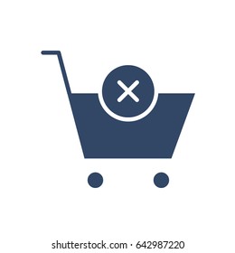Shopping Cart X Icon Vector Illustration