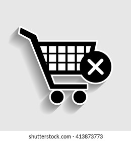 Shopping Cart and X Mark Icon, delete sign