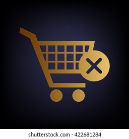 Shopping Cart and X Mark Icon, delete sign