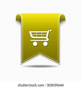 Shopping Cart Yellow Vector Icon Design