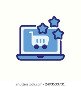 shopping carticon, isolated blue icon theme seo