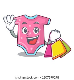 Shopping cartoon baby clothes on hanger rack