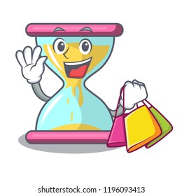 Shopping cartoon hourglass in the dawn time