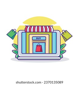 Shopping Cartoon Illustration Design Vector