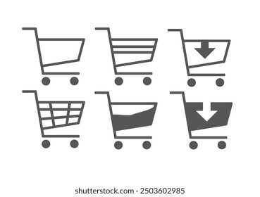shopping carts, add to cart vector icon set