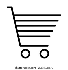 Shopping carts flat line icon. Outline sign for mobile concept and web design, store.