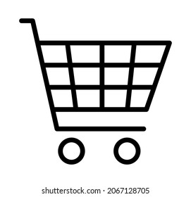 Shopping carts flat line icon. Outline sign for mobile concept and web design, store.