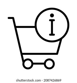 Shopping carts flat line icon. Outline sign for mobile concept and web design, store.