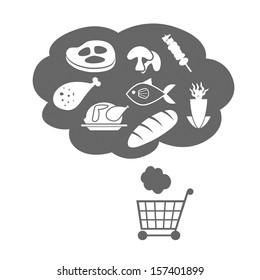 Shopping carts with goods