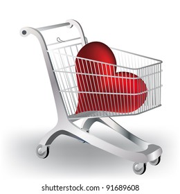 carros de compras con corazón