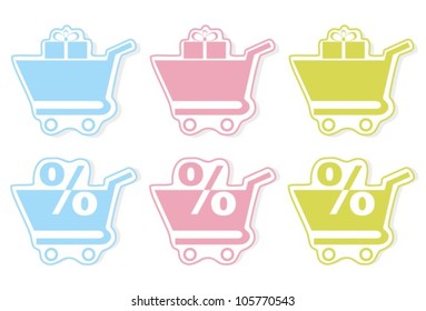  Shopping carts icons isolated on white background.  EPS-10 (non transparent elements, non gradient).
