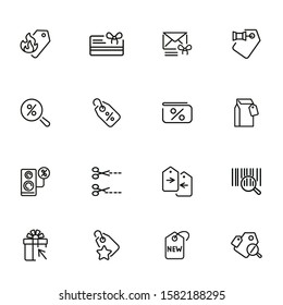 Shopping carts line icon set. Coupon, sale, buying. Shopping concept. Vector illustration can be used for topics like profit, advertising, marketing